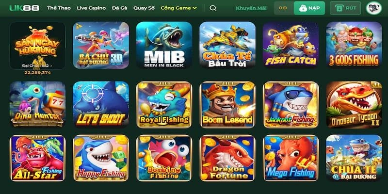 Vì sao nên đặt tiền cược vào sảnh Bắn cá Uk88?